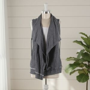 Calvin Klein Drape-Front Sleeveless Cardigan/Vest